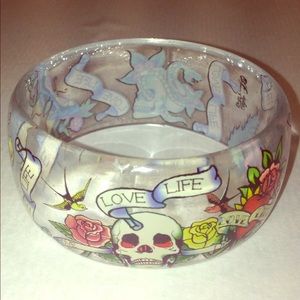 CLEARANCE "LOVE LIFE" Tattoo Flash Bangle Bracelet